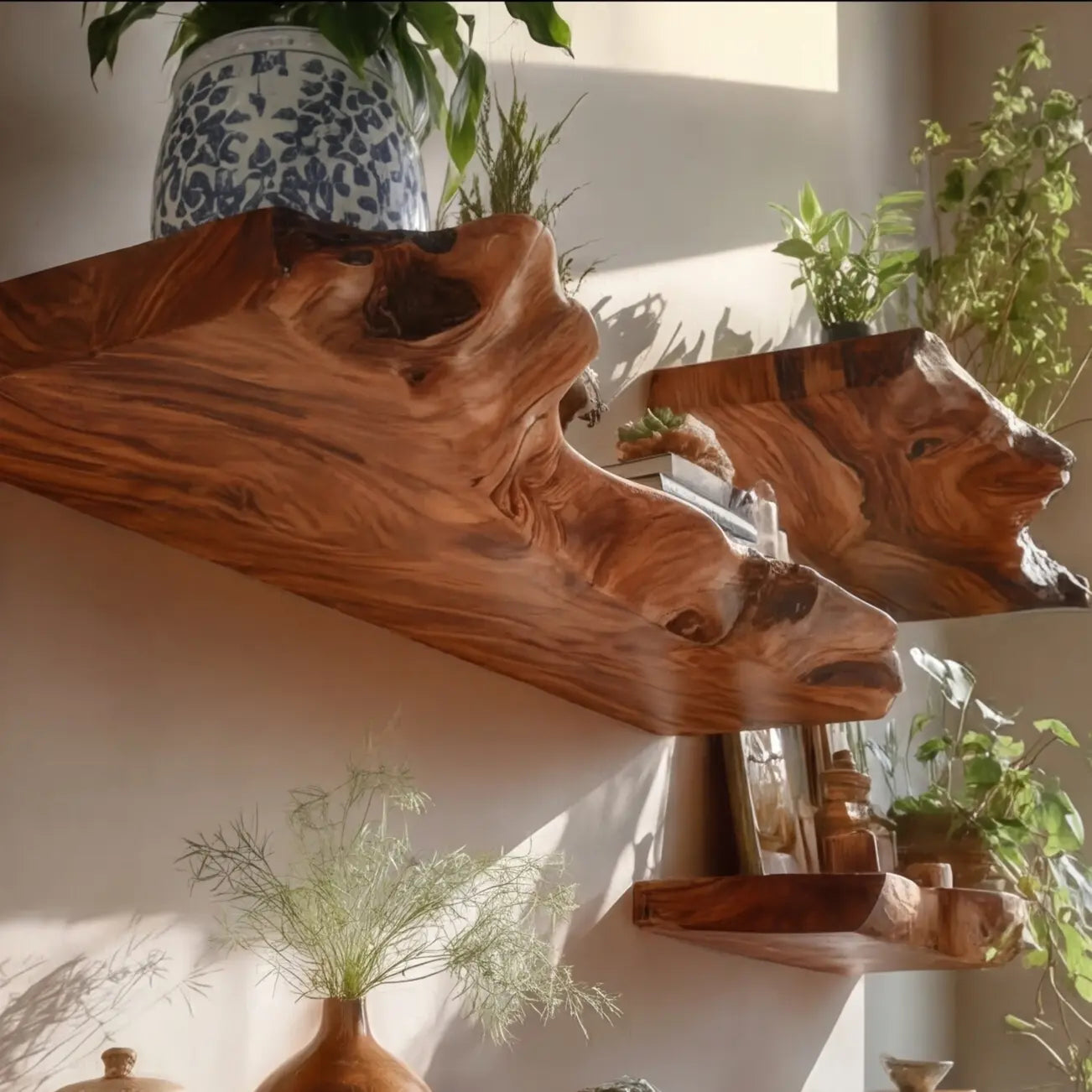 Dravik Live Edge Solid Wood Floating Shelf SPA300692 Lynnsnail