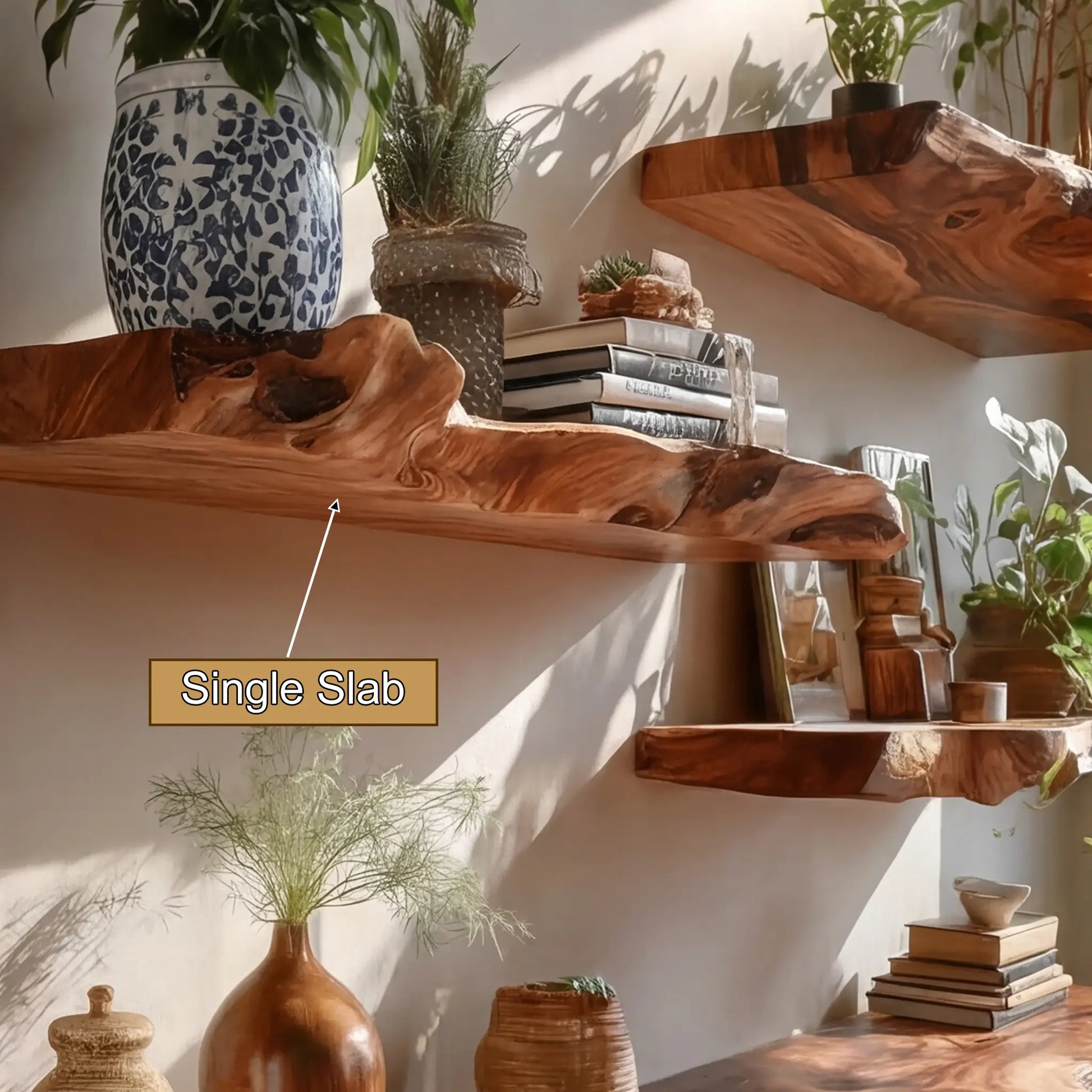 Dravik Live Edge Solid Wood Floating Shelf SPA300692 Lynnsnail