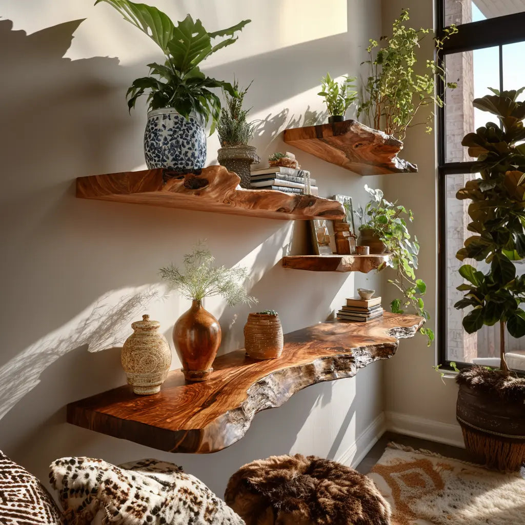 Dravik Live Edge Solid Wood Floating Shelf SPA300692 Lynnsnail