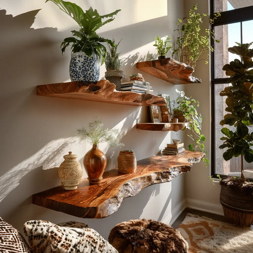 Dravik Live Edge Solid Wood Floating Shelf SPA300692 Lynnsnail