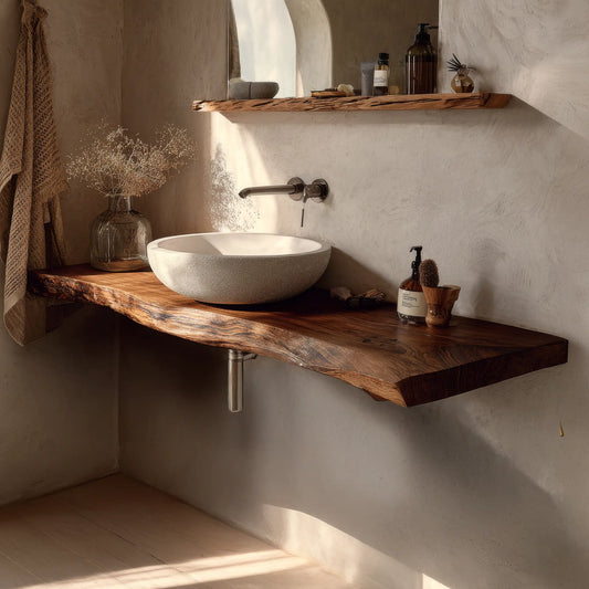 Eldorin Live Edge Solid Wood Floating Bathroom Vanity SPA349624 Lynnsnail