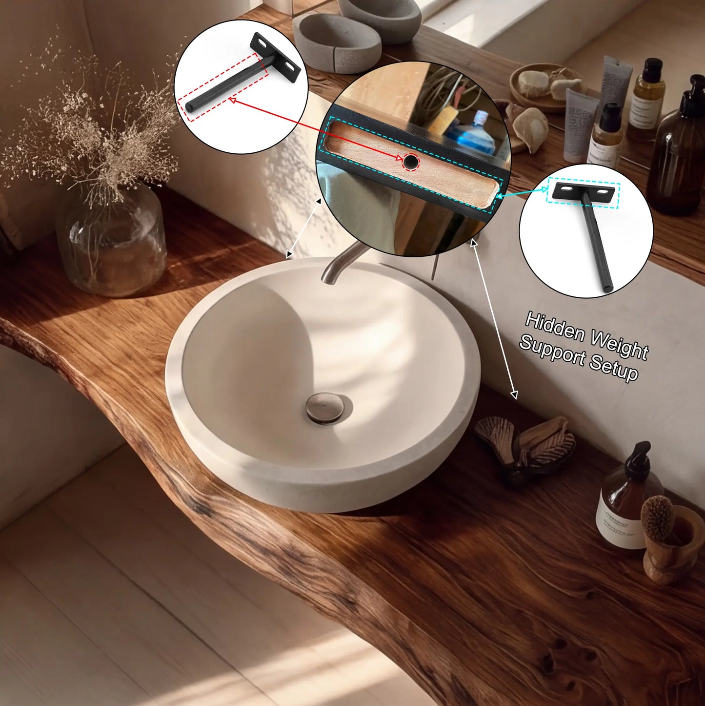Eldorin Live Edge Solid Wood Floating Bathroom Vanity SPA349624 Lynnsnail