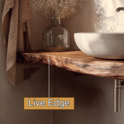Eldorin Live Edge Solid Wood Floating Bathroom Vanity SPA349624 Lynnsnail