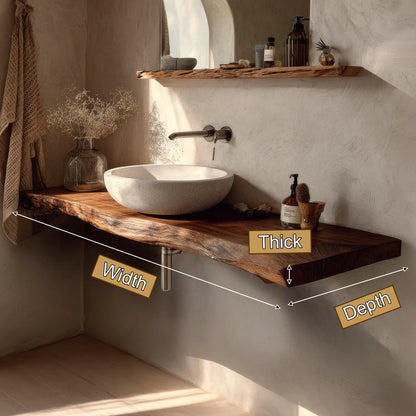 Eldorin Live Edge Solid Wood Floating Bathroom Vanity SPA349624 Lynnsnail