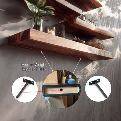 Eldran Live Edge Solid Wood Floating Shelf SPA453121