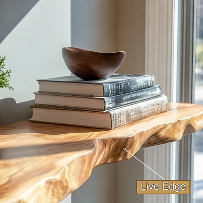 Elvaron Live Edge Solid Wood Floating Shelf SPA845621