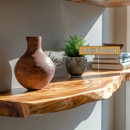 Elvaron Live Edge Solid Wood Floating Shelf SPA845621
