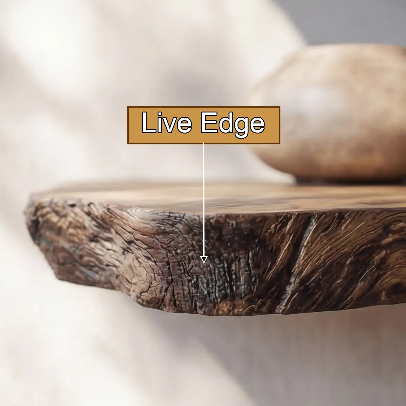 Kaldren Live Edge Solid Wood Floating Shelf SPA235332 Lynnsnail