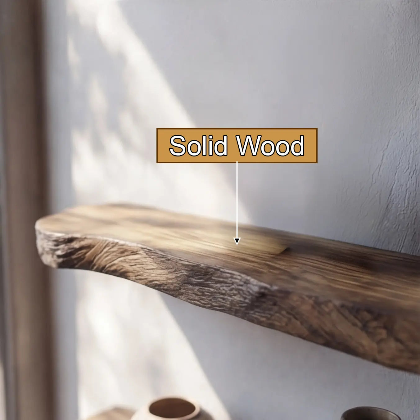 Kaldren Live Edge Solid Wood Floating Shelf SPA235332 Lynnsnail