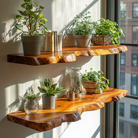 Kelvion Live Edge Solid Wood Floating Shelf SPA101010