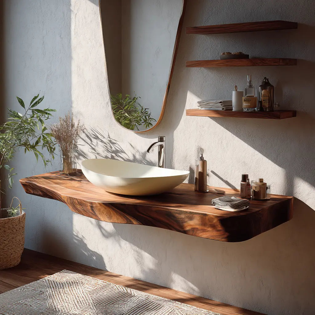 Korveth Live Edge Solid Wood Floating Bathroom Vanity SPA965869 Lynnsnail