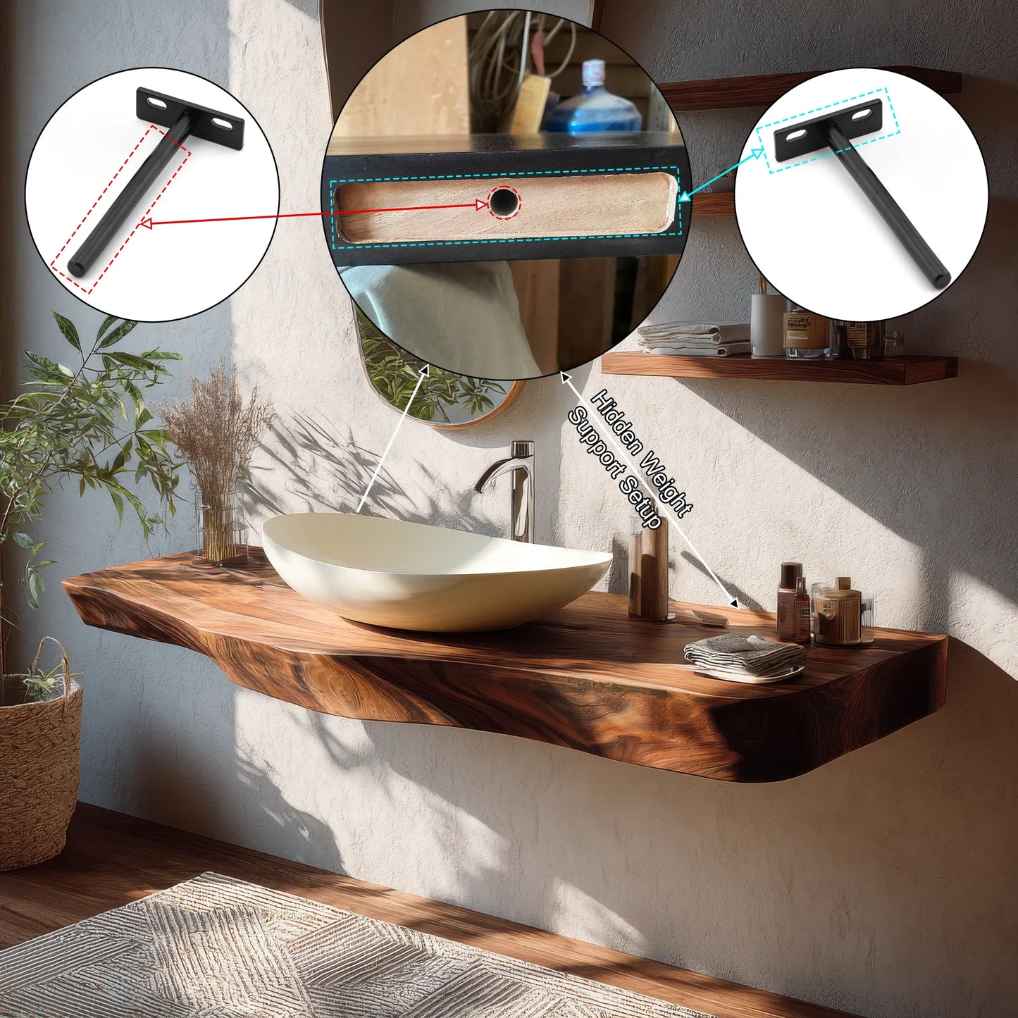 Korveth Live Edge Solid Wood Floating Bathroom Vanity SPA965869 Lynnsnail