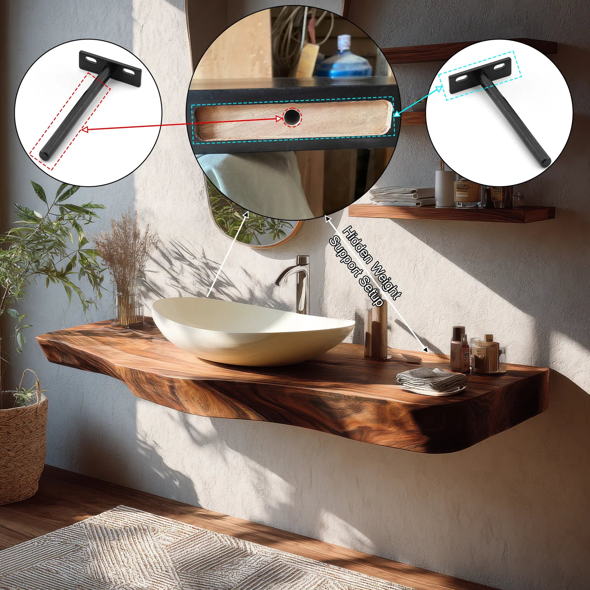 Korveth Live Edge Solid Wood Floating Bathroom Vanity SPA965869 Lynnsnail
