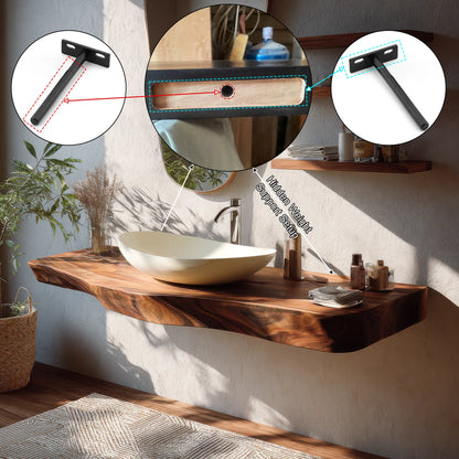 Korveth Live Edge Solid Wood Floating Bathroom Vanity SPA965869 Lynnsnail
