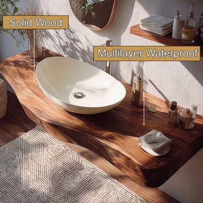 Korveth Live Edge Solid Wood Floating Bathroom Vanity SPA965869 Lynnsnail