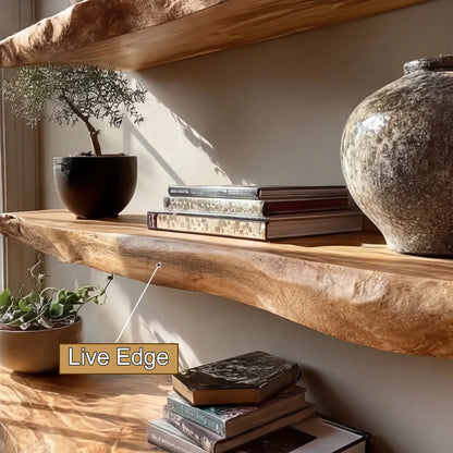 Korvyn Live Edge Solid Wood Floating Shelf SPA209520 Lynnsnail