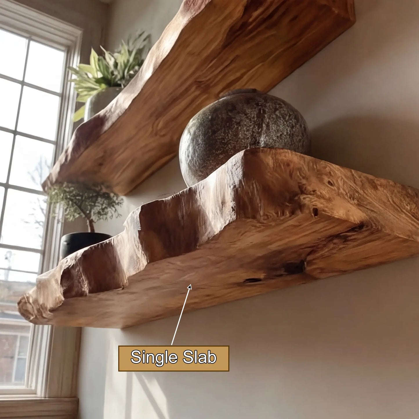 Korvyn Live Edge Solid Wood Floating Shelf SPA209520 Lynnsnail