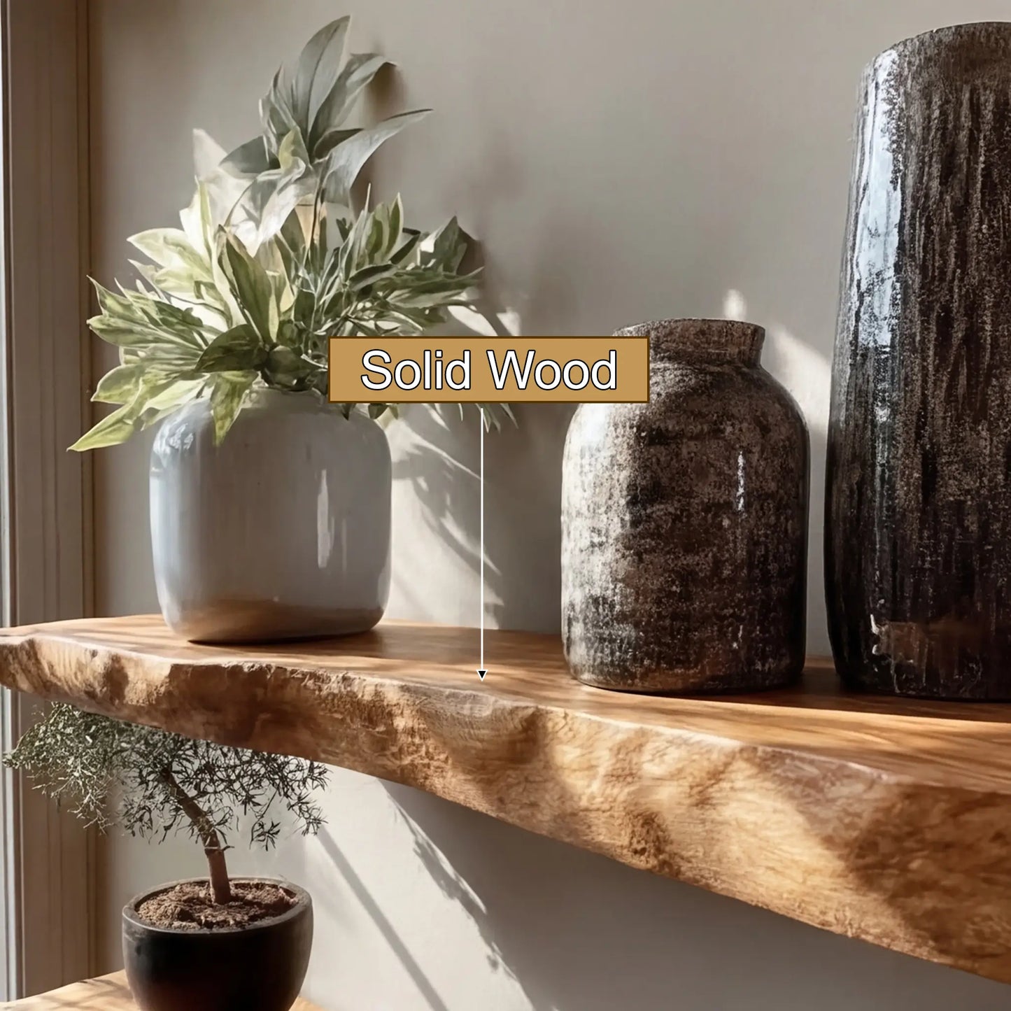 Korvyn Live Edge Solid Wood Floating Shelf SPA209520 Lynnsnail