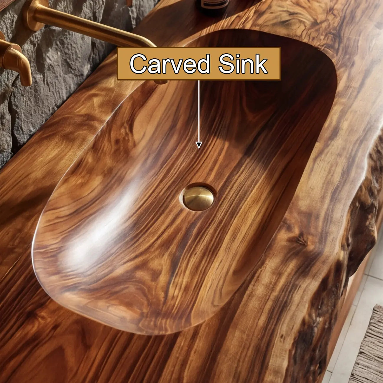 Larevyn Live Edge Solid Wood Floating Bathroom Vanity with Integrated Sink SPA364436 Lynnsnail