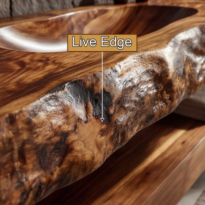 Larevyn Live Edge Solid Wood Floating Bathroom Vanity with Integrated Sink SPA364436 Lynnsnail