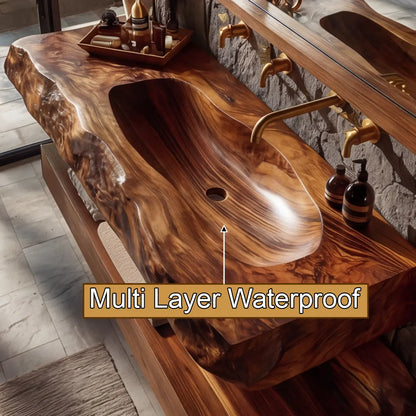 Larevyn Live Edge Solid Wood Floating Bathroom Vanity with Integrated Sink SPA364436 Lynnsnail