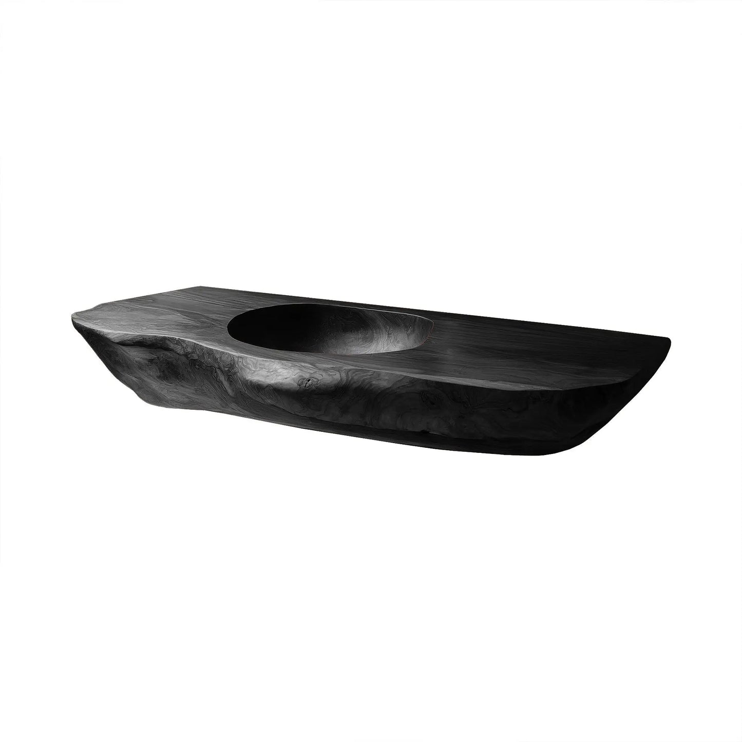 Lorvane Sculpted Live Edge Solid Wood Floating Bathroom Vanity with Integrated Sink Lynnsnail