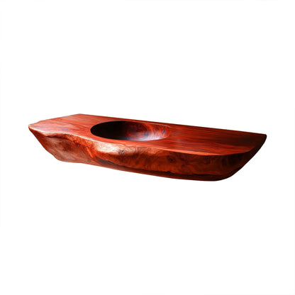 Lorvane Sculpted Live Edge Solid Wood Floating Bathroom Vanity with Integrated Sink Lynnsnail