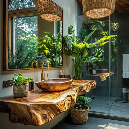 Lunara Live Edge Solid Wood Floating Bathroom Vanity Lynnsnail