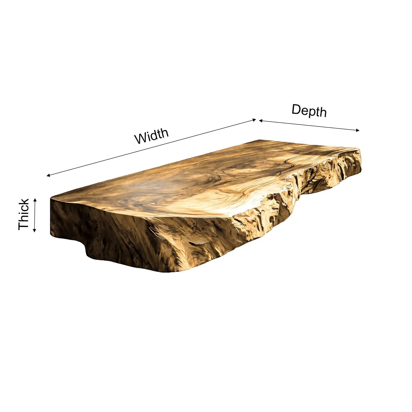 Lunara Live Edge Solid Wood Floating Bathroom Vanity Lynnsnail