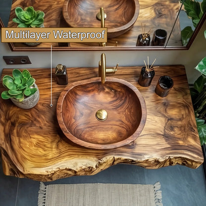 Lunara Live Edge Solid Wood Floating Bathroom Vanity Lynnsnail