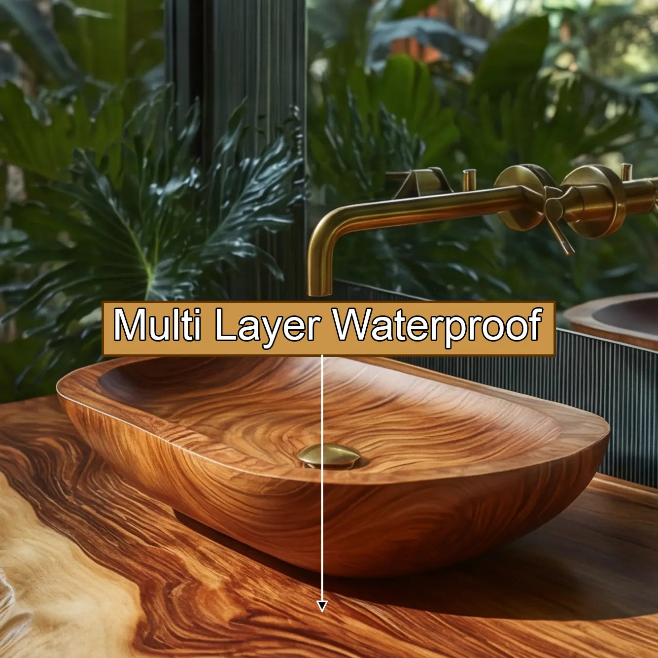 Lunvera Live Edge Solid Wood Floating Bathroom Vanity SPA346945 Lynnsnail
