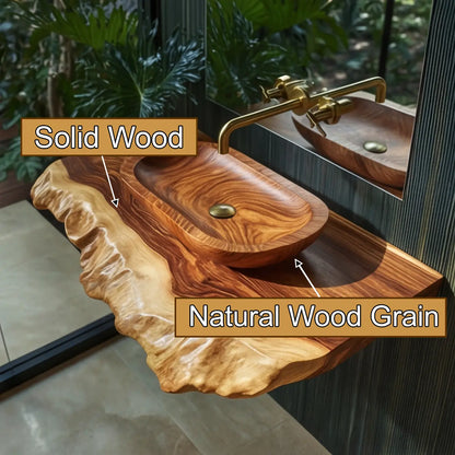 Lunvera Live Edge Solid Wood Floating Bathroom Vanity SPA346945 Lynnsnail