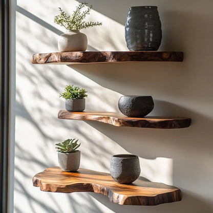 Lunvera Live Edge Solid Wood Floating Shelf SPA194295 Lynnsnail