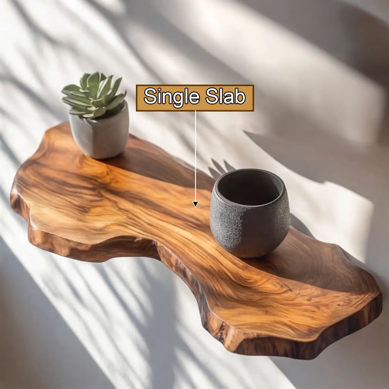 Lunvera Live Edge Solid Wood Floating Shelf SPA194295 Lynnsnail