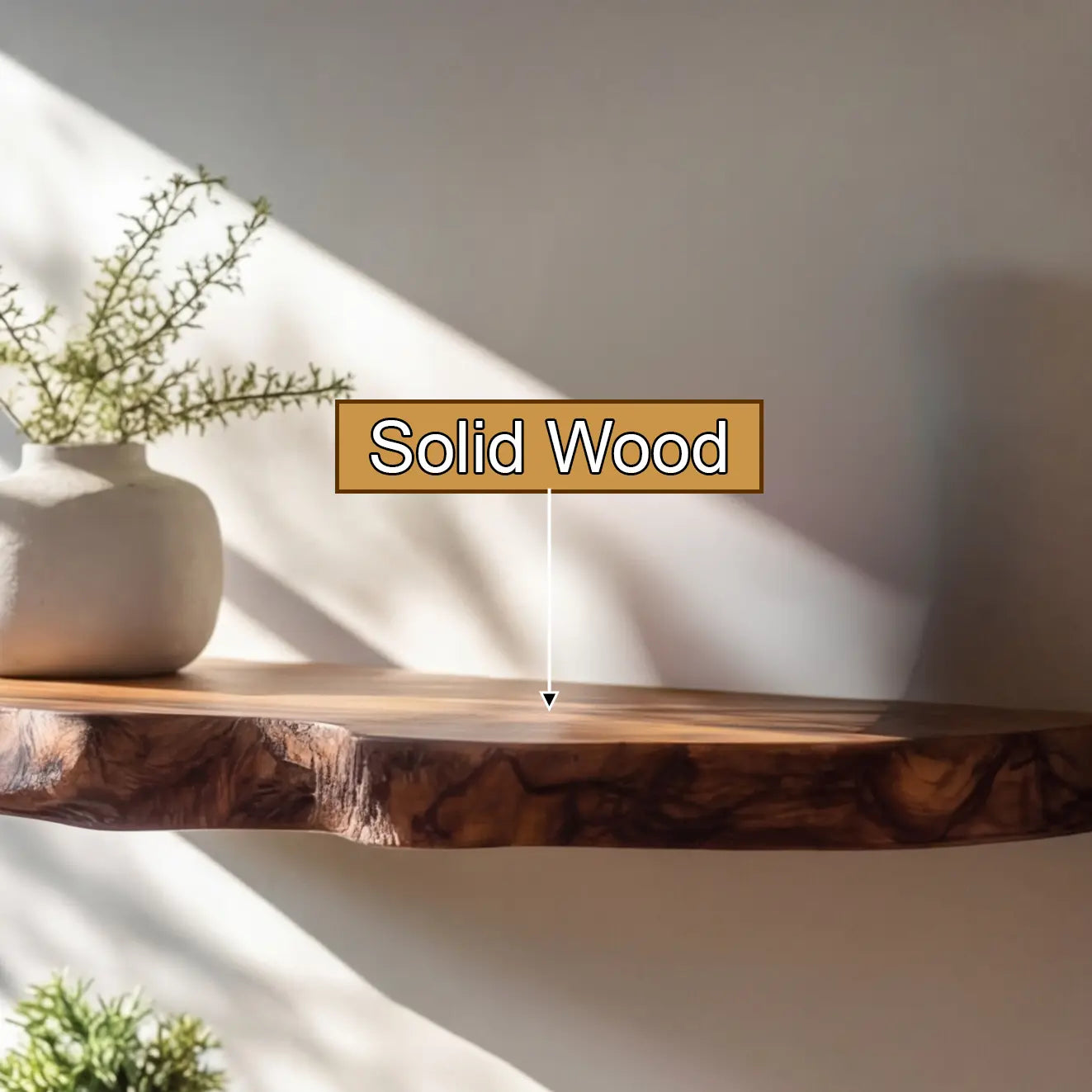 Lunvera Live Edge Solid Wood Floating Shelf SPA194295 Lynnsnail