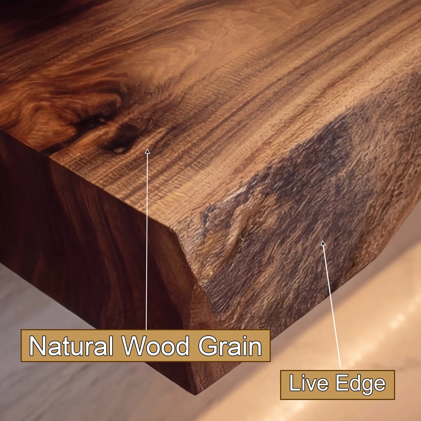 Luvorin Live Edge Solid Wood Floating Bathroom Vanity with Integrated Sink SPA653297 Lynnsnail