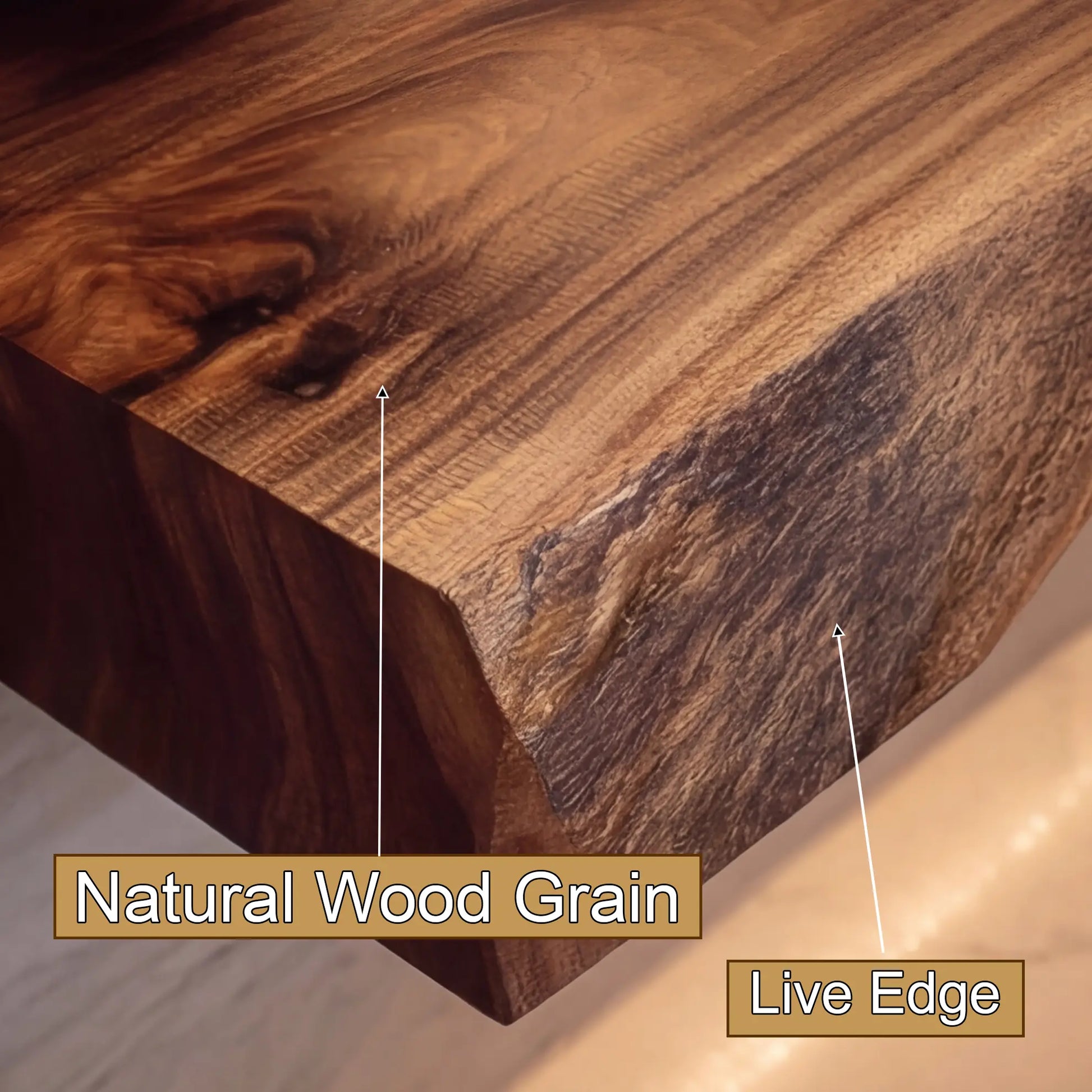 Luvorin Live Edge Solid Wood Floating Bathroom Vanity with Integrated Sink SPA653297 Lynnsnail