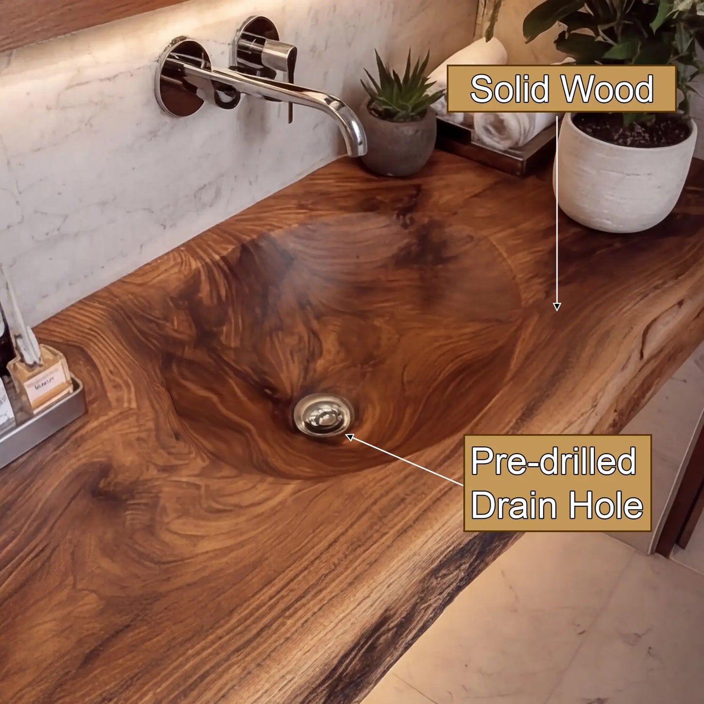 Luvorin Live Edge Solid Wood Floating Bathroom Vanity with Integrated Sink SPA653297 Lynnsnail