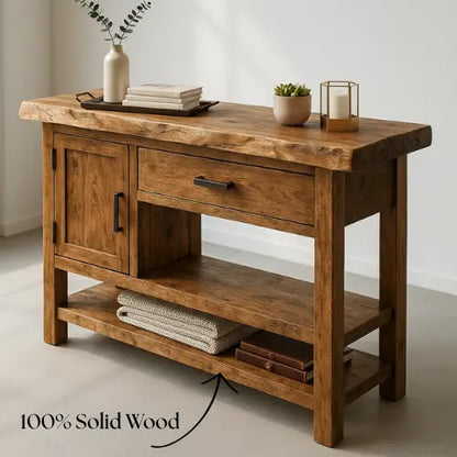 Handcrafted Solid Wood Console Table – Modern Rustic Functionality Lynnsnail
