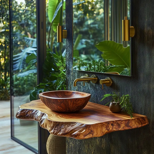 Norevia Live Edge Solid Wood Floating Bathroom Vanity SPA353543 Lynnsnail
