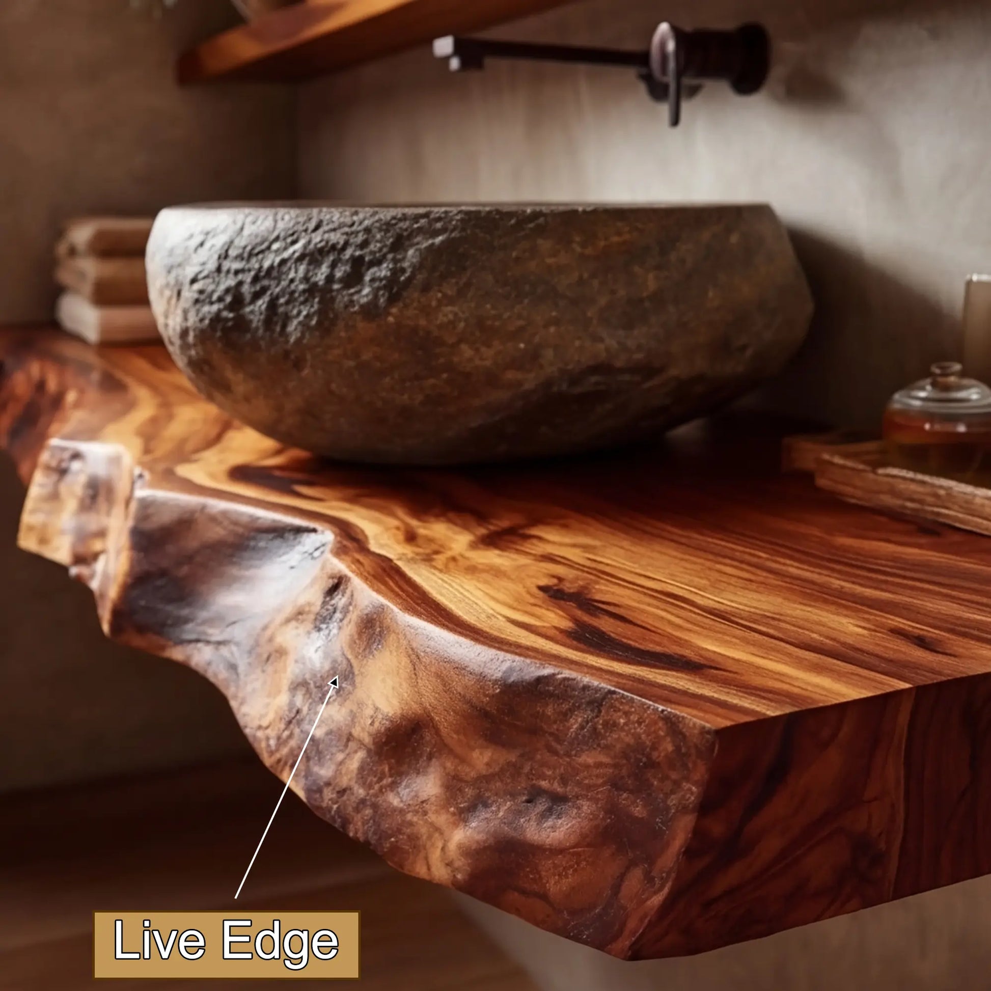 Norevyn Live Edge Solid Wood Floating Bathroom Vanity SPA965428 Lynnsnail