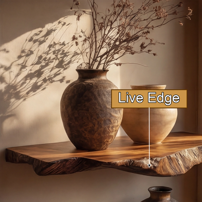 Norvella Live Edge Solid Wood Floating Shelf SPA583831