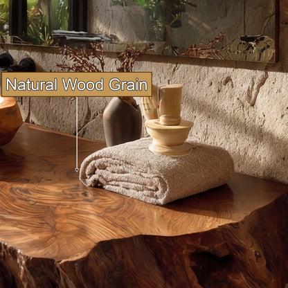 Norvian Live Edge Solid Wood Floating Bathroom Vanity SPA905613 Lynnsnail