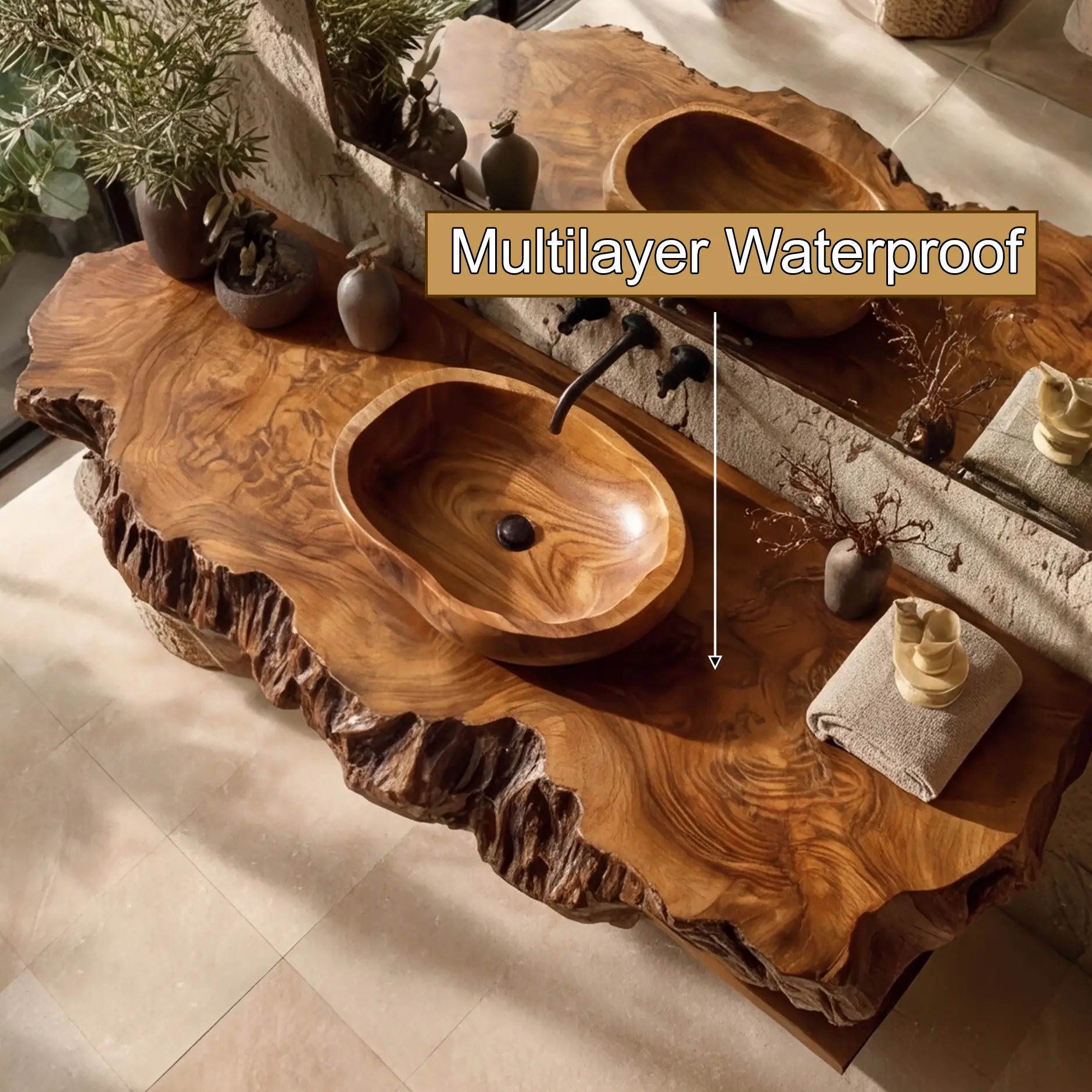 Norvian Live Edge Solid Wood Floating Bathroom Vanity SPA905613 Lynnsnail