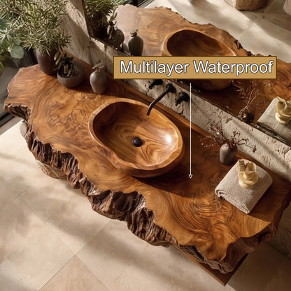 Norvian Live Edge Solid Wood Floating Bathroom Vanity SPA905613 Lynnsnail