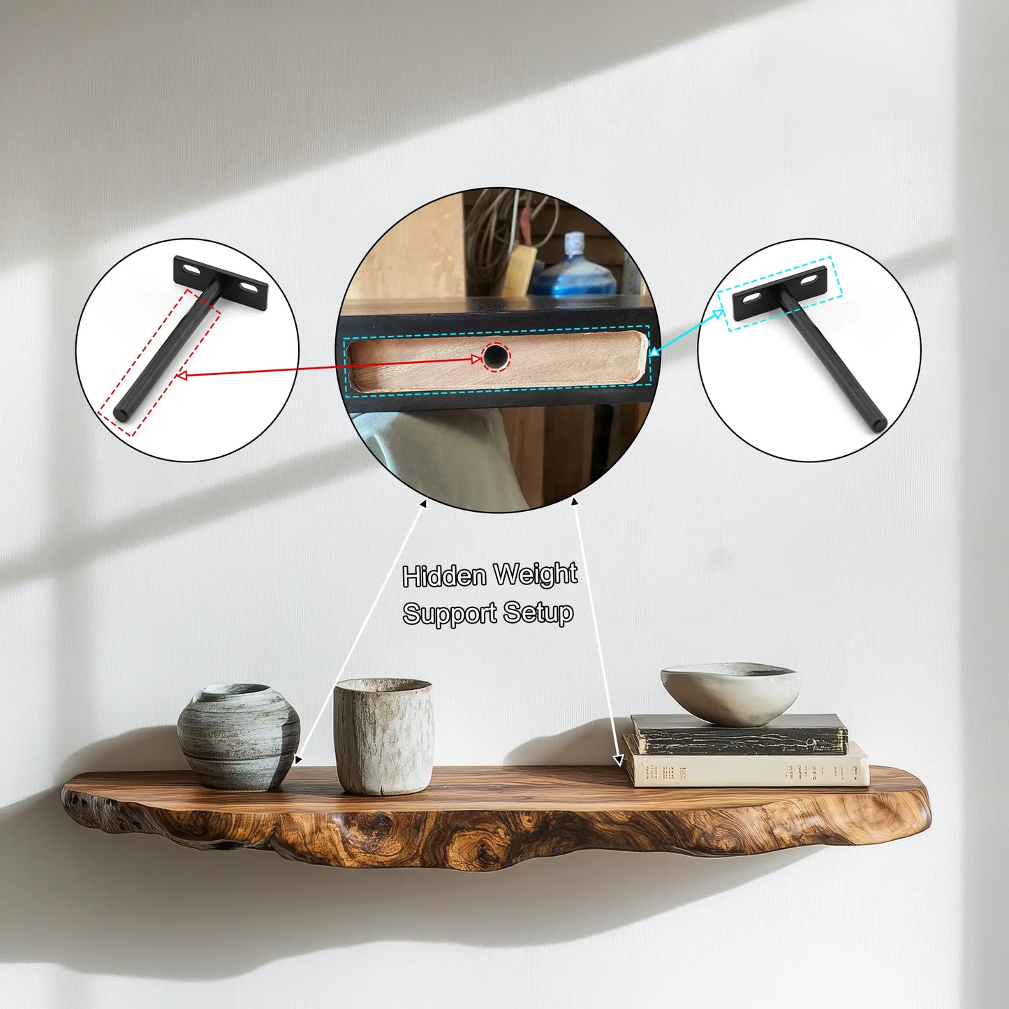 Norvyn Live Edge Solid Wood Floating Shelf SPA653921 Lynnsnail