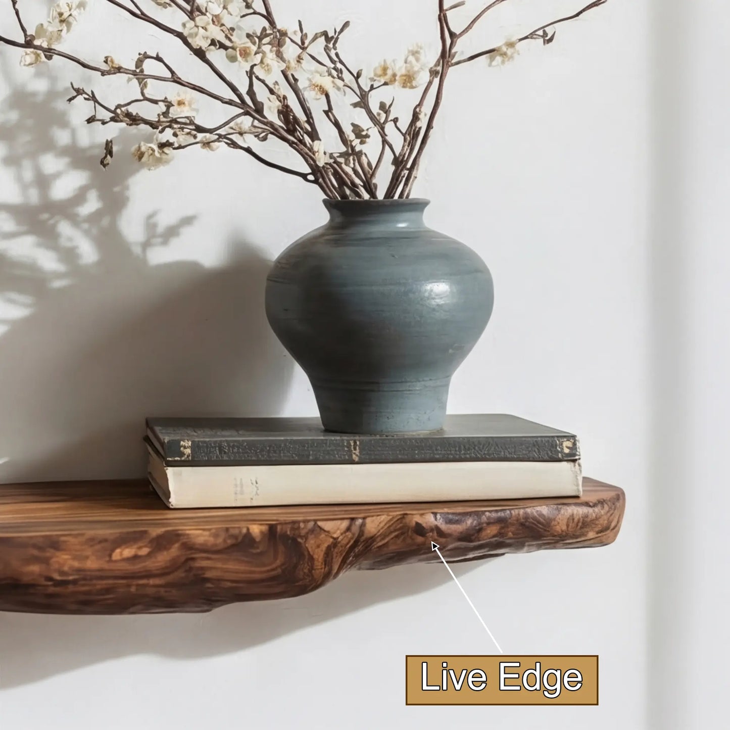 Norvyn Live Edge Solid Wood Floating Shelf SPA653921 Lynnsnail