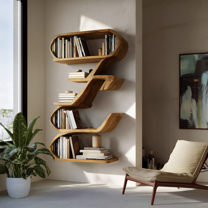 Modern Sculptural Wall Shelf For Living Room Display Lynnsnail