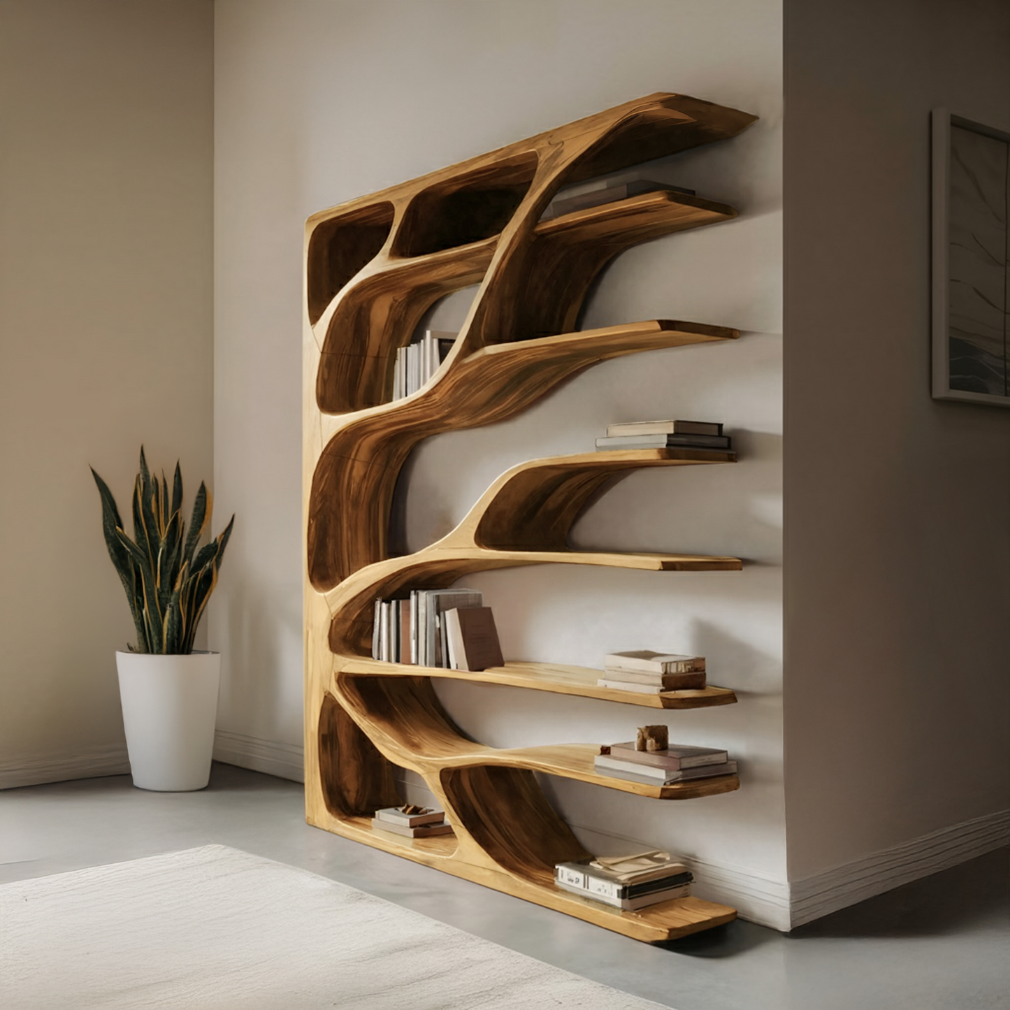 Modern Statement Bookshelf For Home Interiors Decor Lynnsnail
