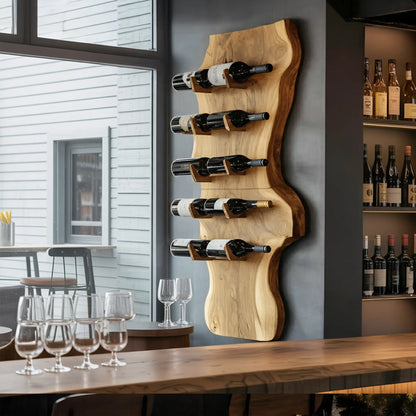 Modern Solid Wood Wine Rack For Living Room And Bar Display Lynnsnail